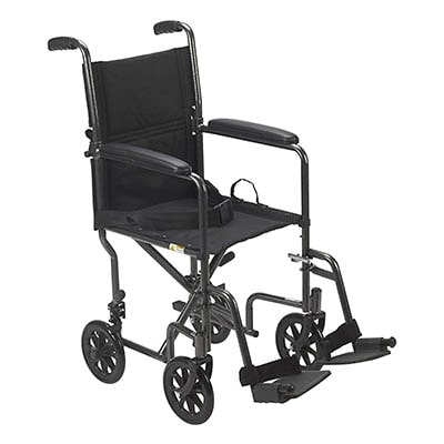 Drive Medical TR39E-SV Lightweight Folding Transport Wheelchair